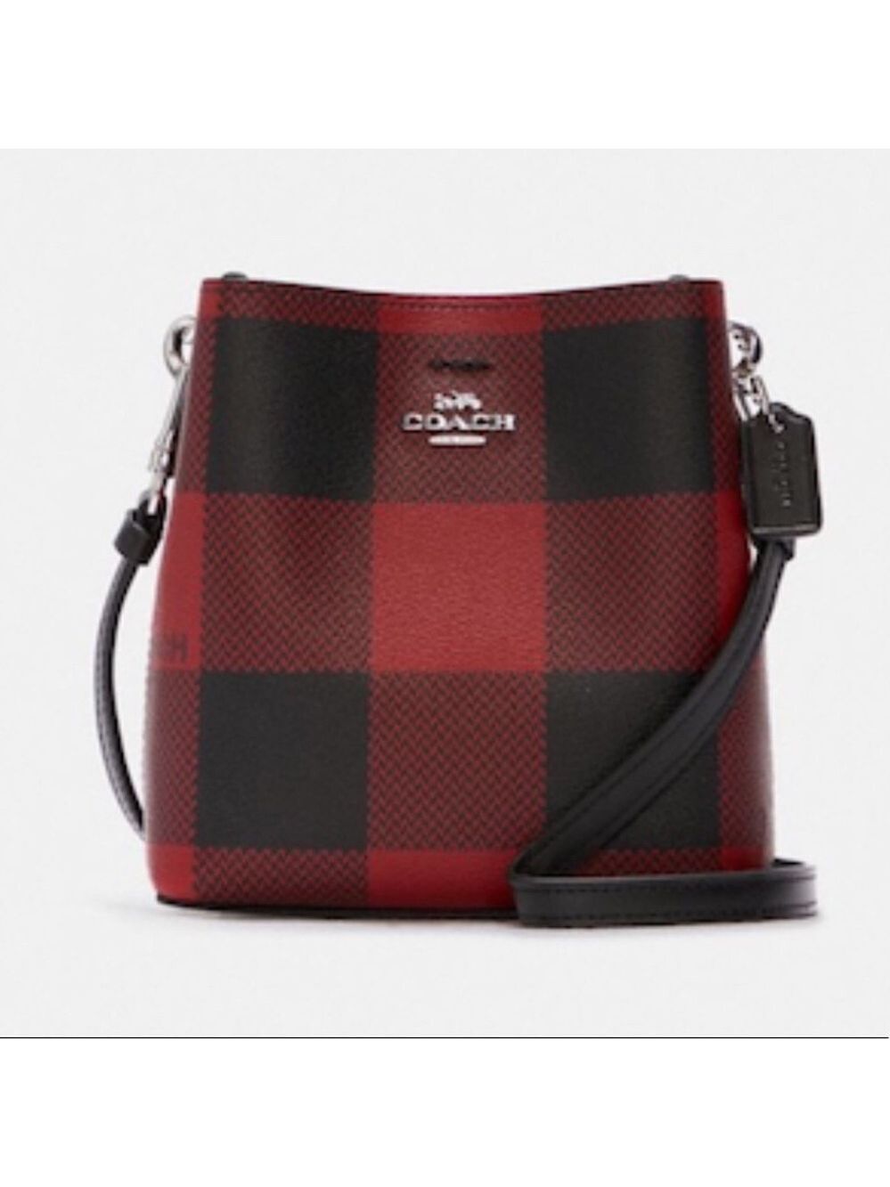 Authentic Coach Bucket Bag & Wristlet Plaid Print - Picture 2 of 10
